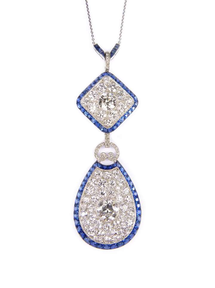 Diamond and sapphire pendant, formerly belonging to Cornelia, Countess of Craven